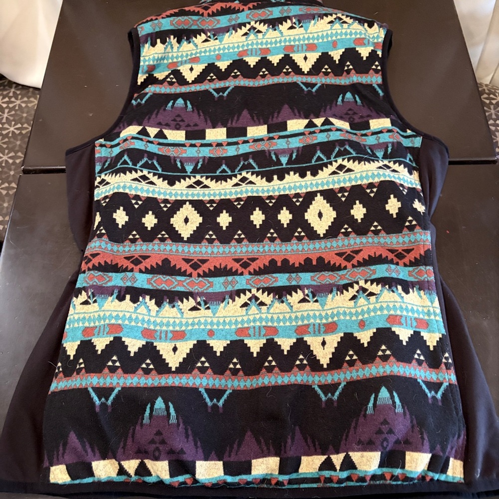 Cow girl Tough Aztec Print fitted Zip-Up Vest - Multicolor - Picture 5 of 5